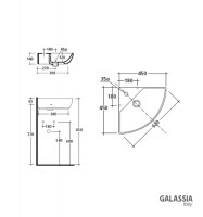 LAVABO ANGULAR M2 GALASSIA MEDIDAS